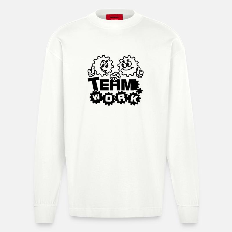 Gemeinschaftsarbeit - Heavyweight Oversized Organic Langarmshirt Made in EU - OFF WHITE