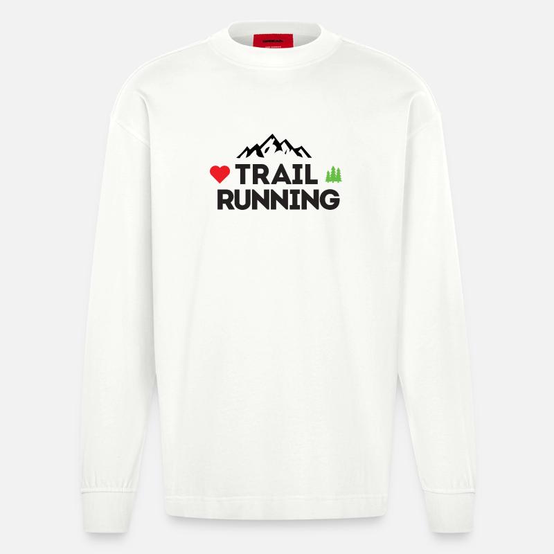 Ich liebe Trailrunning - Heavyweight Oversized Organic Langarmshirt Made in EU - OFF WHITE