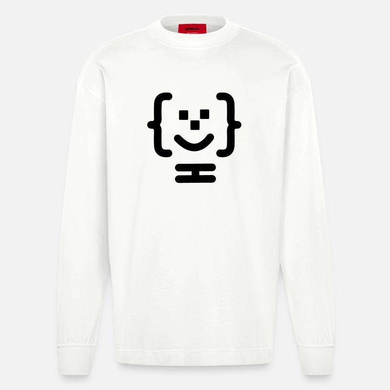 Logo du code du programmeur principal - Manches longues bio épais oversize fabriqué en UE - OFF WHITE