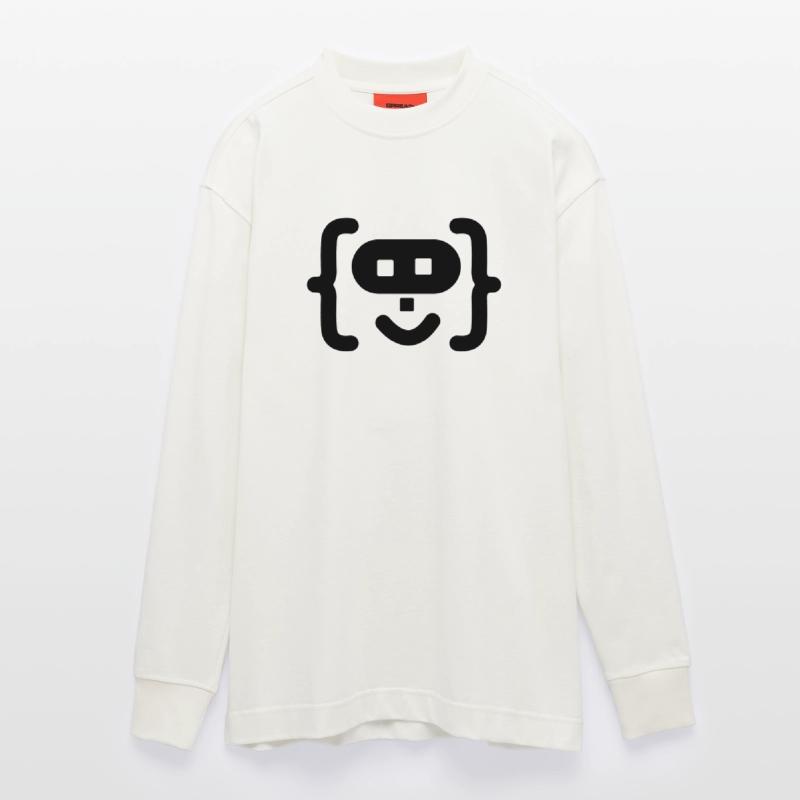 Hacker programmer code logo Heavyweight Oversized Organic Longsleeve Shirt Made in EU