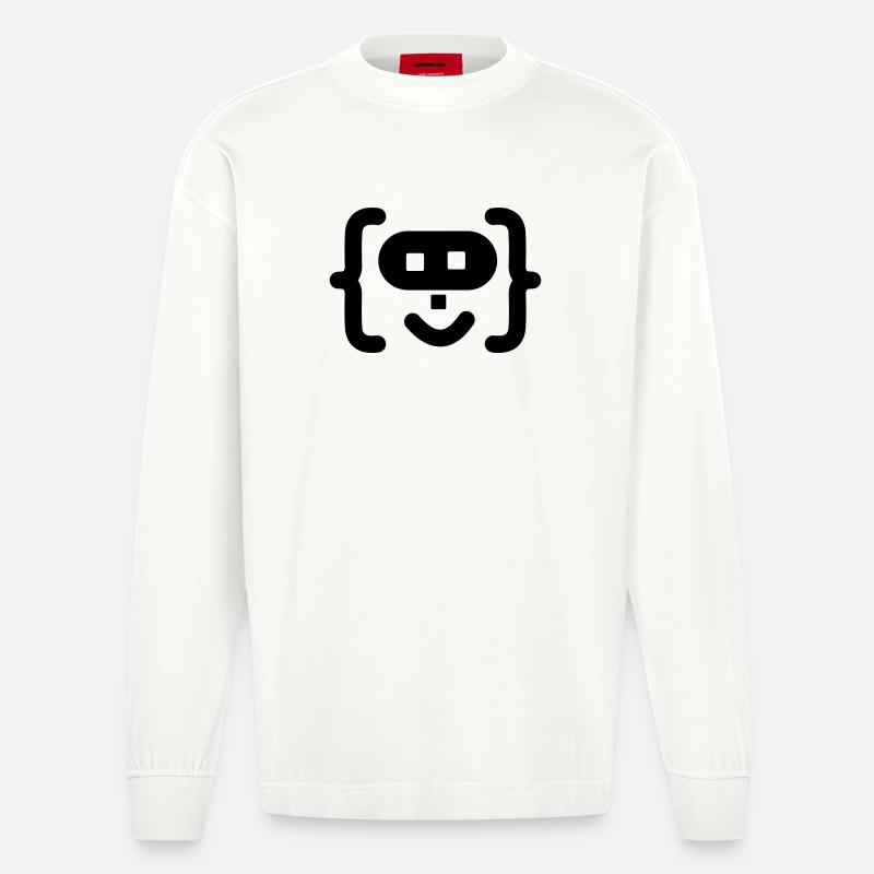 Hacker-Programmierer-Code-Logo - Heavyweight Oversized Organic Langarmshirt Made in EU - OFF WHITE