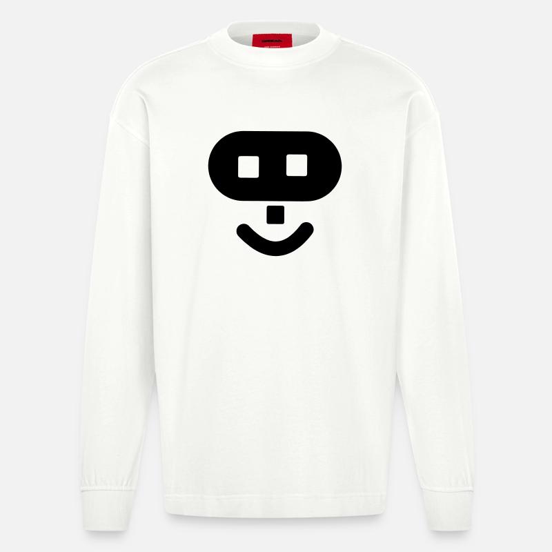 Logo du hacker - Manches longues bio épais oversize fabriqué en UE - OFF WHITE