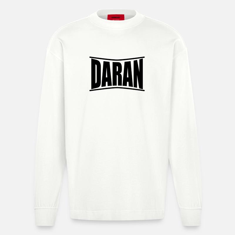 Idée cadeau t-shirt Daran - Manches longues bio épais oversize fabriqué en UE - OFF WHITE