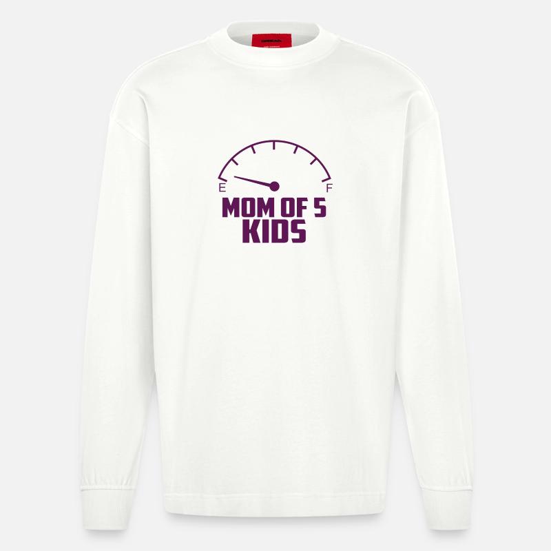 Mutter von 5 Kindern - Heavyweight Oversized Organic Langarmshirt Made in EU - OFF WHITE