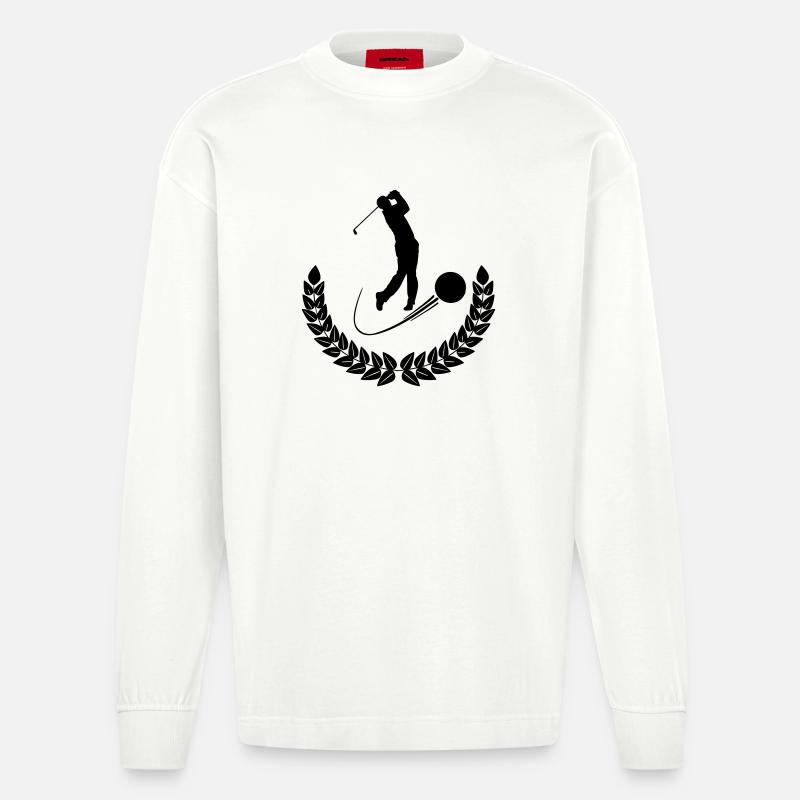 Golflorbeerkranz - Heavyweight Oversized Organic Langarmshirt Made in EU - OFF WHITE