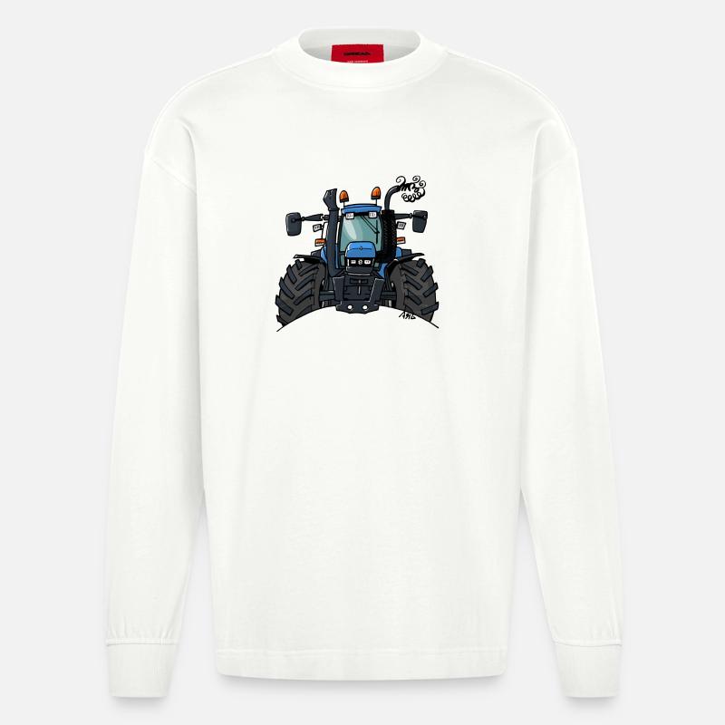 0448 BlueTraktor TS115 - Heavyweight Oversized Organic Langarmshirt Made in EU - OFF WHITE