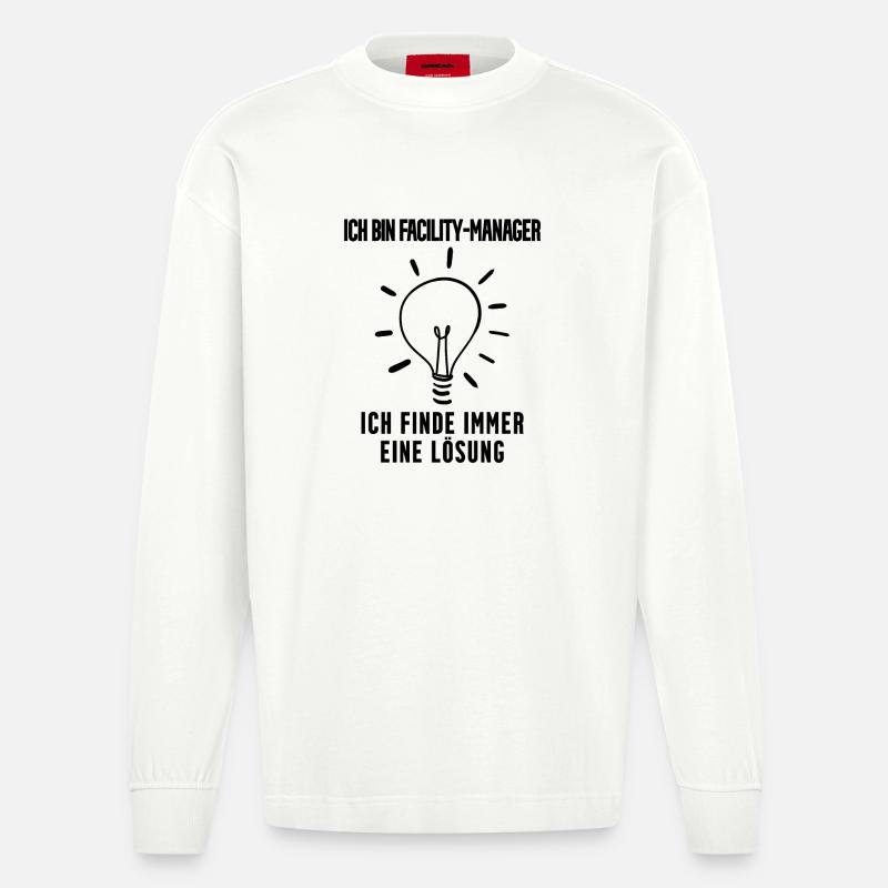 facility manager Beruf Ausbildung - Heavyweight Oversized Organic Langarmshirt Made in EU - OFF WHITE