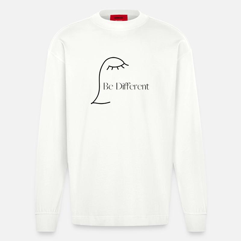 Être différent des autres - Manches longues bio épais oversize fabriqué en UE - OFF WHITE