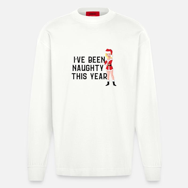 Pull de Noël coquin - Manches longues bio épais oversize fabriqué en UE - OFF WHITE