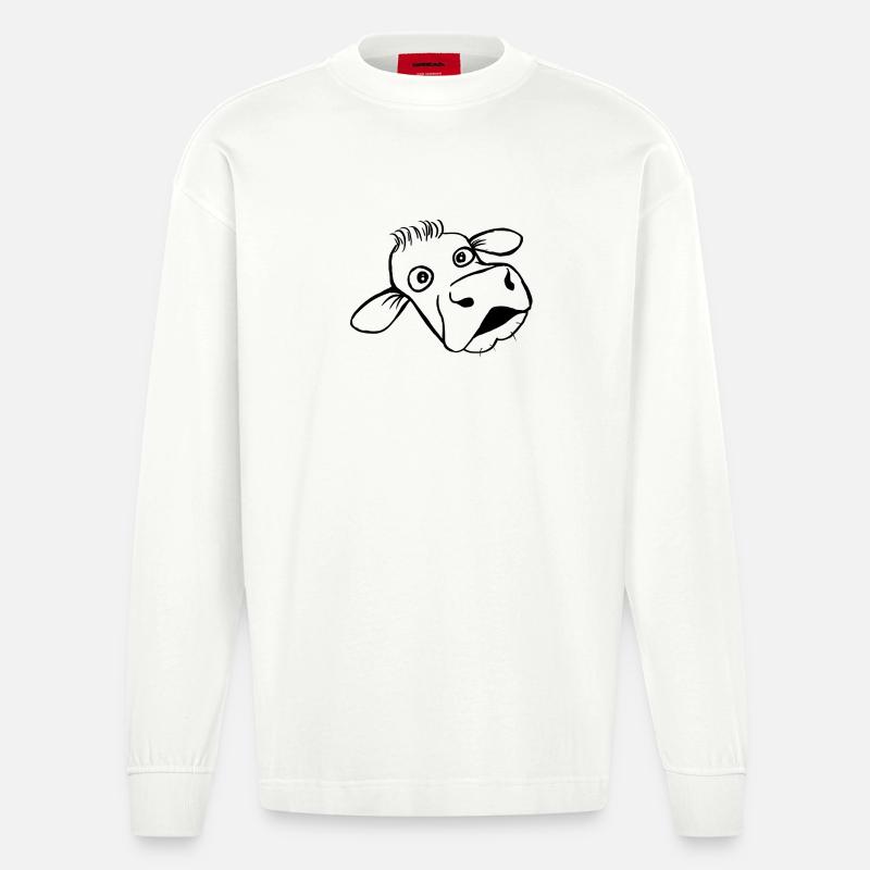 Kuh - Heavyweight Oversized Organic Langarmshirt Made in EU - OFF WHITE