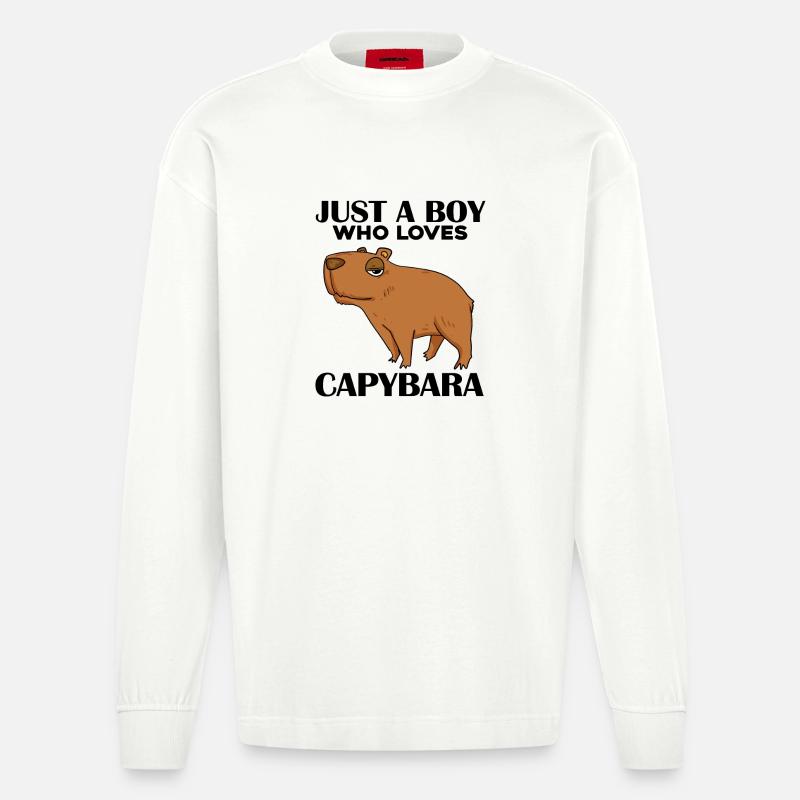 Capybara Garçon - Manches longues bio épais oversize fabriqué en UE - OFF WHITE