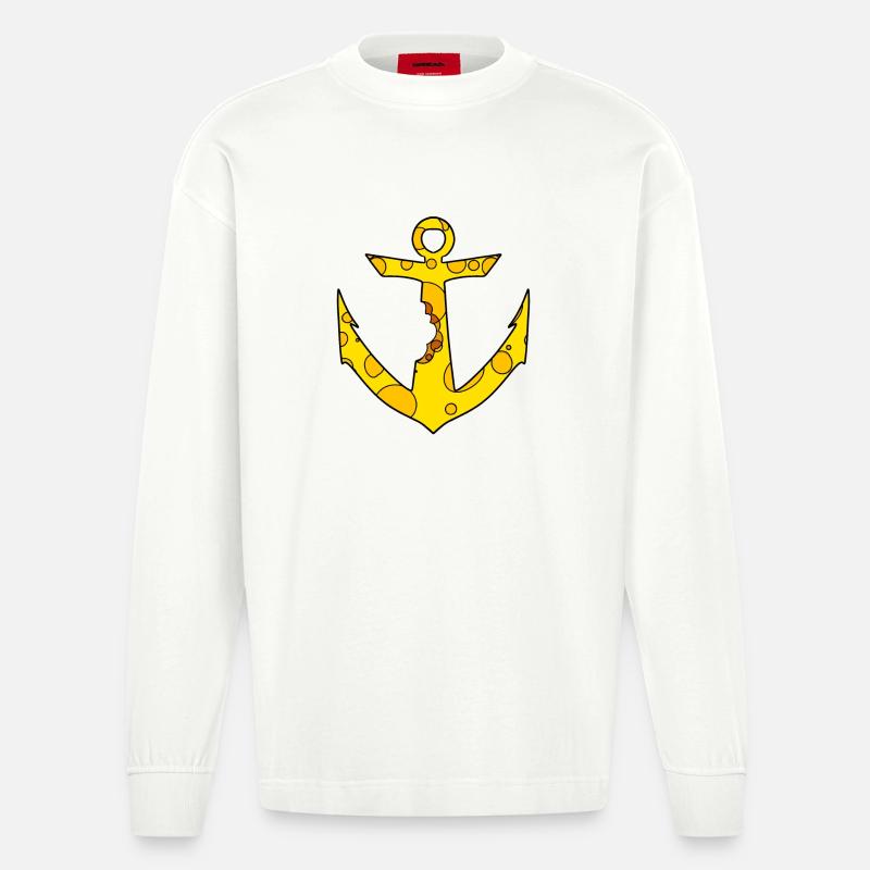 Ancre de fromage - Manches longues bio épais oversize fabriqué en UE - OFF WHITE