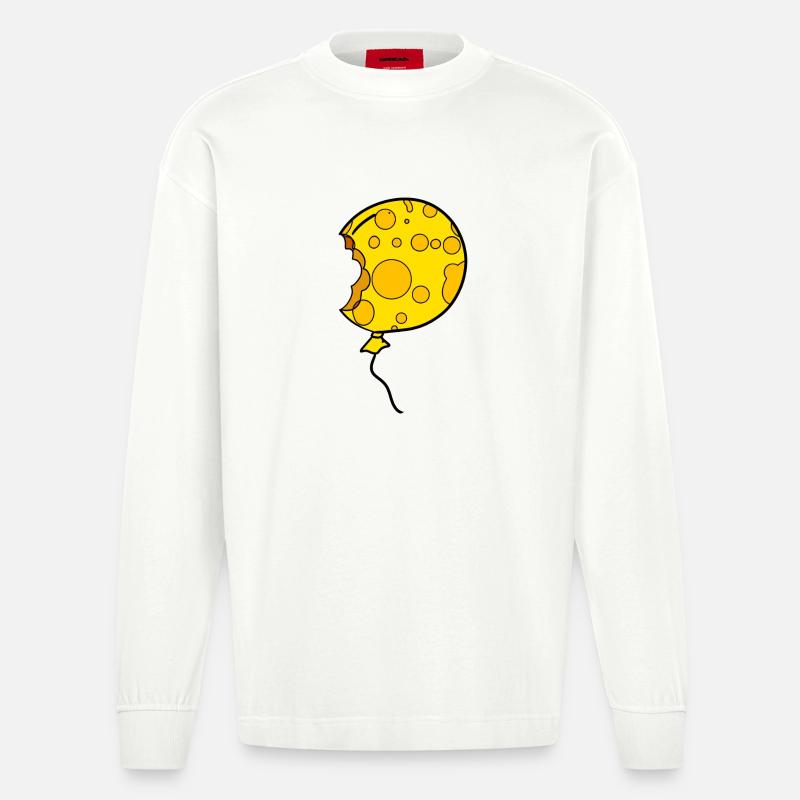Käse Ballon - Heavyweight Oversized Organic Langarmshirt Made in EU - OFF WHITE