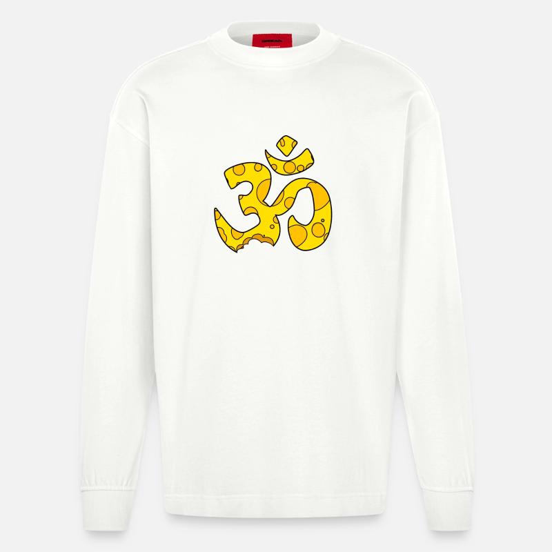 Signe OM fromage - Manches longues bio épais oversize fabriqué en UE - OFF WHITE