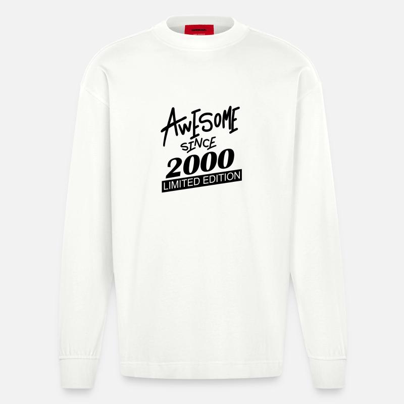 Fantastisch seit 2000 - Heavyweight Oversized Organic Langarmshirt Made in EU - OFF WHITE