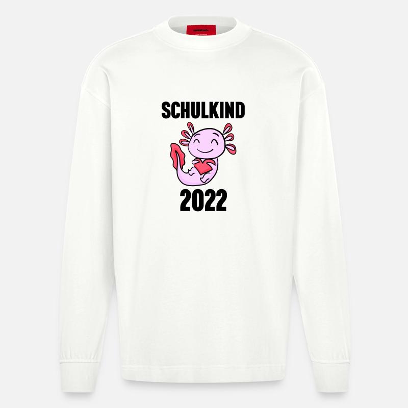 Schuldkind Einschulung 2022 - Heavyweight Oversized Organic Langarmshirt Made in EU - OFF WHITE
