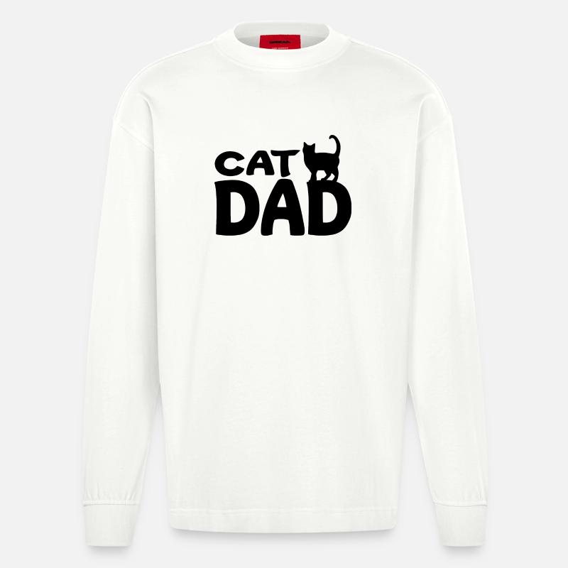 Cat Dad - Manches longues bio épais oversize fabriqué en UE - OFF WHITE