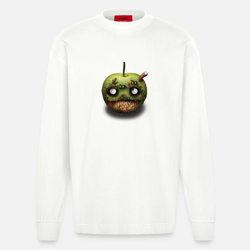 Zombie Pomme Fallen Fruit - Manches longues bio épais oversize fabriqué en UE - OFF WHITE