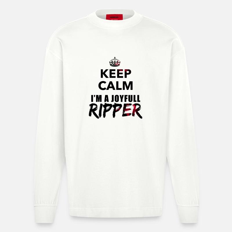 Ripper2 - Heavyweight Oversized Organic Langarmshirt Made in EU - OFF WHITE