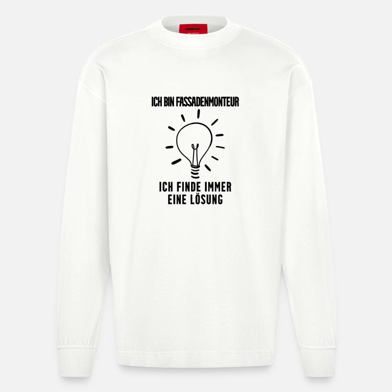 Fassadenmonteur - Heavyweight Oversized Organic Langarmshirt Made in EU - OFF WHITE