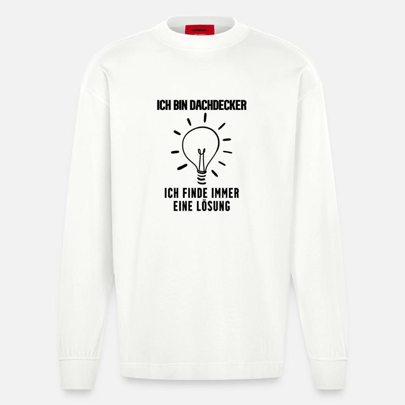 Dachdecker - Heavyweight Oversized Organic Langarmshirt Made in EU - OFF WHITE