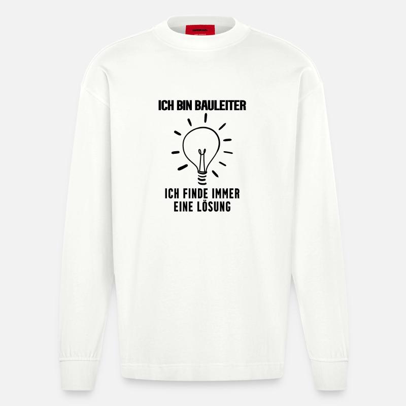 Bauleiter - Heavyweight Oversized Organic Langarmshirt Made in EU - OFF WHITE