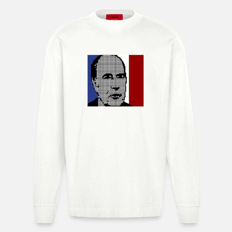 Mitterrand 1981 - Manches longues bio épais oversize fabriqué en UE - OFF WHITE