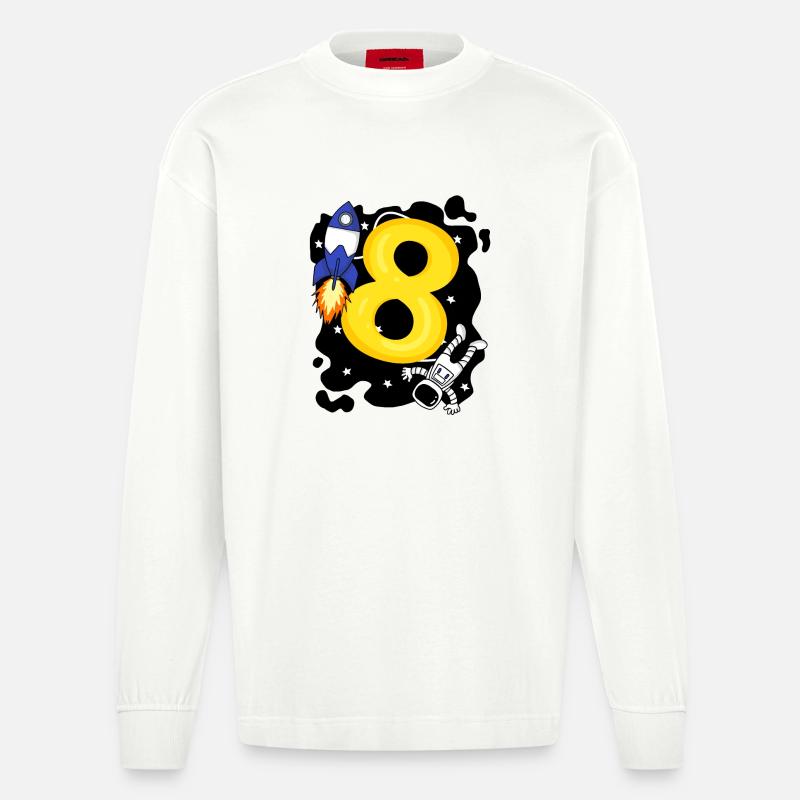 Garçon de 8 ans - Manches longues bio épais oversize fabriqué en UE - OFF WHITE