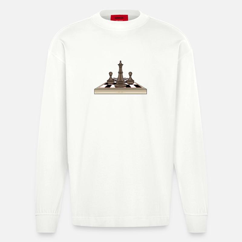 Échiquier - Manches longues bio épais oversize fabriqué en UE - OFF WHITE