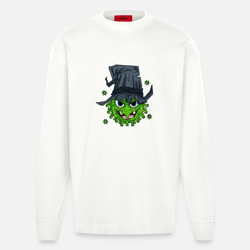 Virus de la sorcière - Manches longues bio épais oversize fabriqué en UE - OFF WHITE
