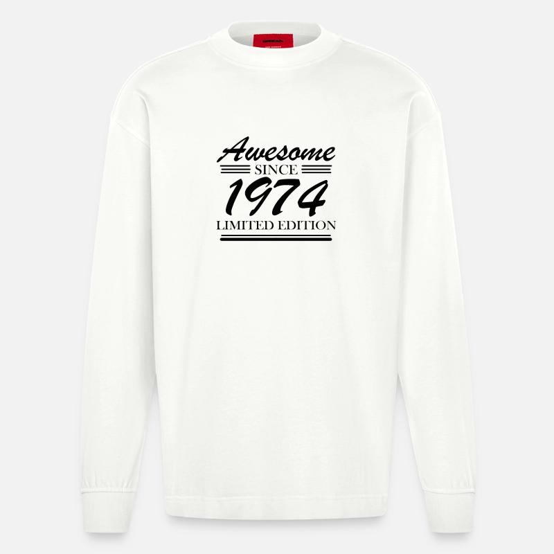 1974 - Heavyweight Oversized Organic Langarmshirt Made in EU - OFF WHITE