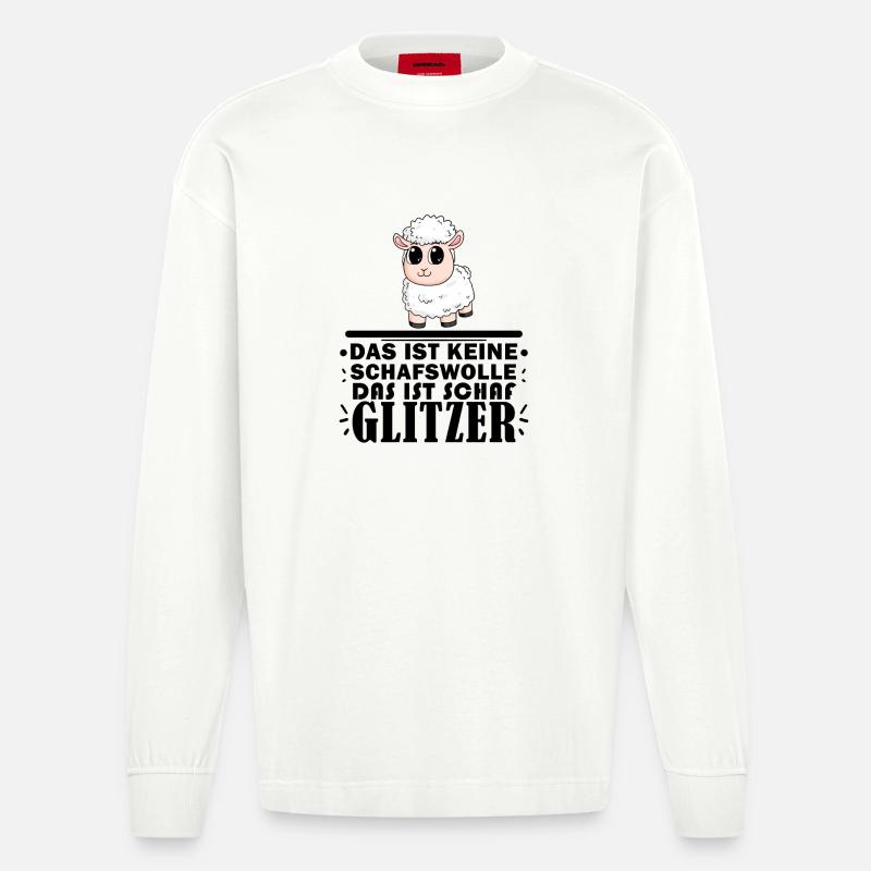 Schafe Schaf Schafzüchter Geschenk - Heavyweight Oversized Organic Langarmshirt Made in EU - OFF WHITE