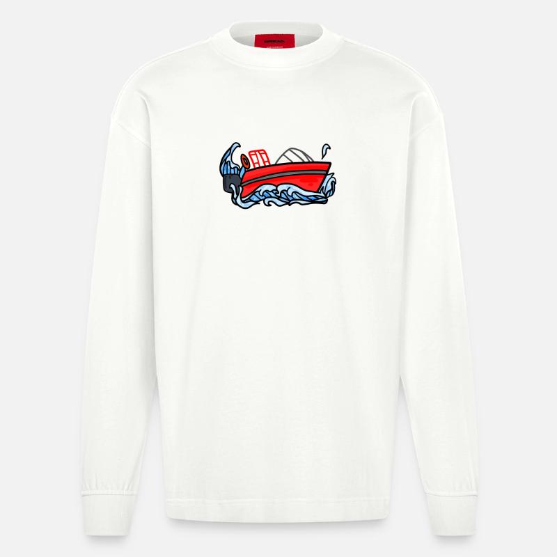 Bateau de pompiers - Manches longues bio épais oversize fabriqué en UE - OFF WHITE