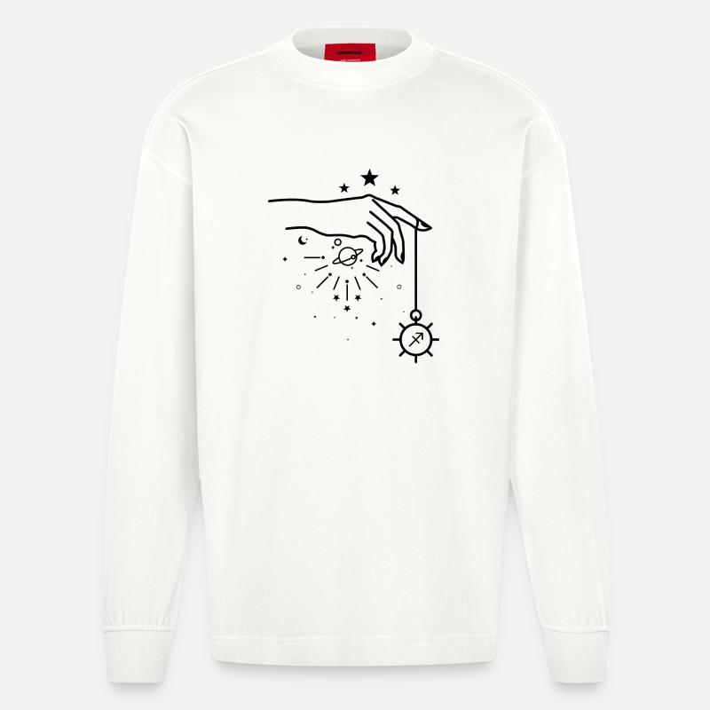 Mitternachts-Punkt - Heavyweight Oversized Organic Langarmshirt Made in EU - OFF WHITE