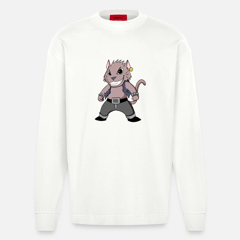 Chat cool - Manches longues bio épais oversize fabriqué en UE - OFF WHITE