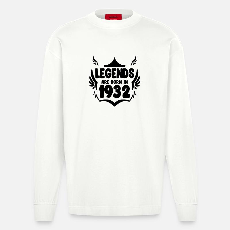 1932 - Né en 1932 - Manches longues bio épais oversize fabriqué en UE - OFF WHITE