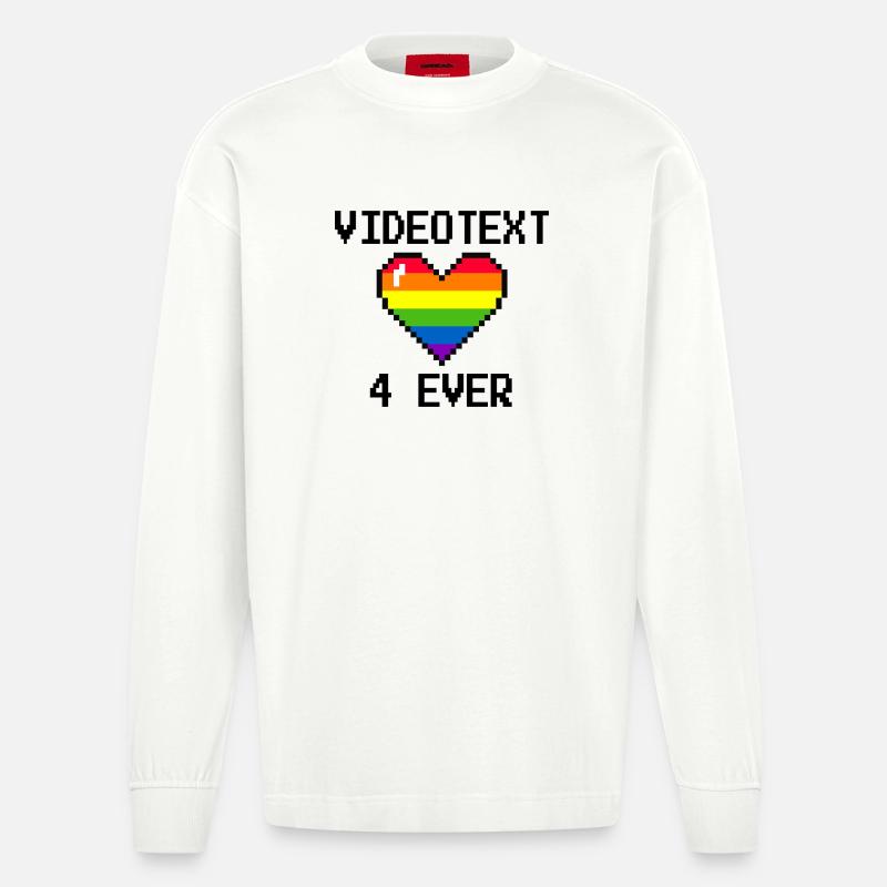 Videotext for ever - Heavyweight Oversized Organic Langarmshirt Made in EU - OFF WHITE