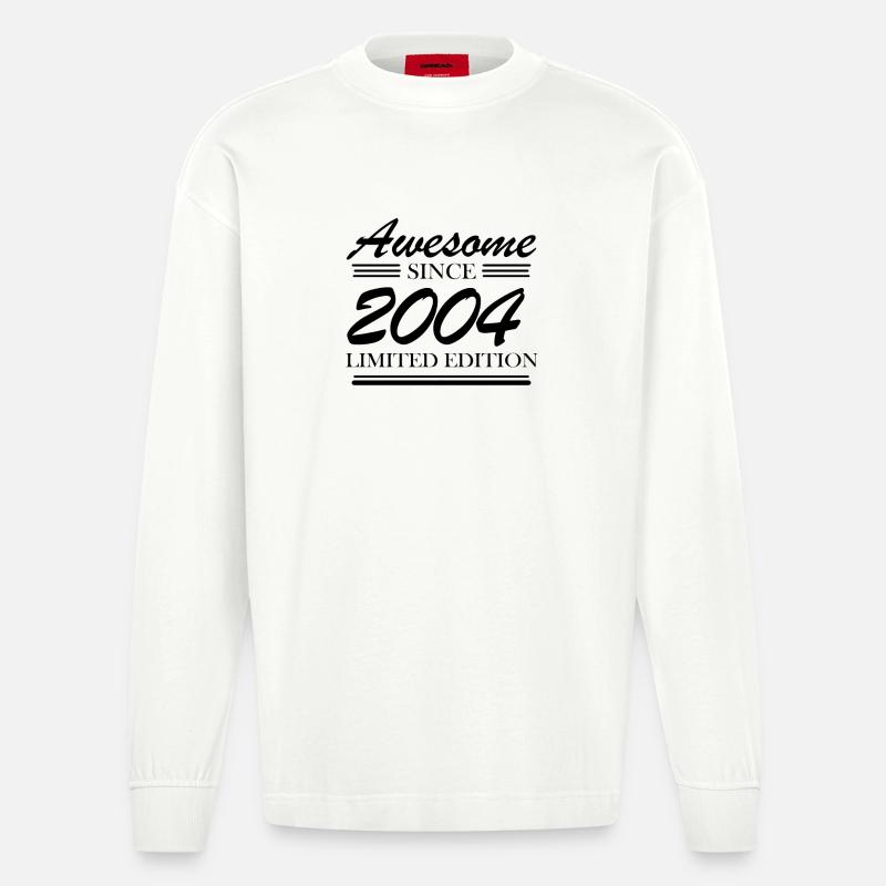 2004 - Né en 2004 - Manches longues bio épais oversize fabriqué en UE - OFF WHITE