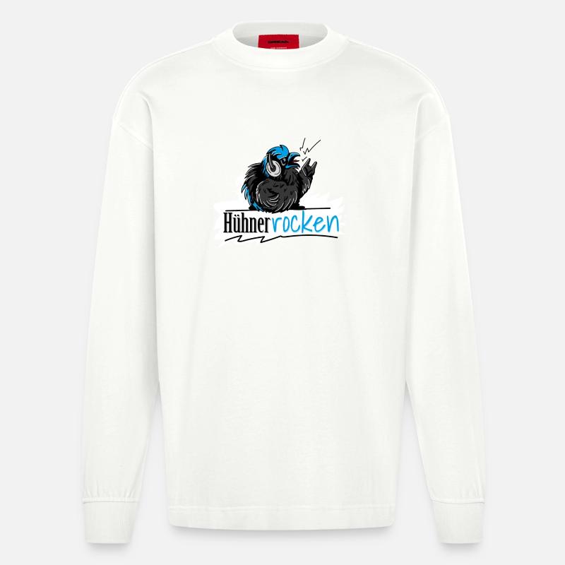 Hühner Rocken - Heavyweight Oversized Organic Langarmshirt Made in EU - OFF WHITE