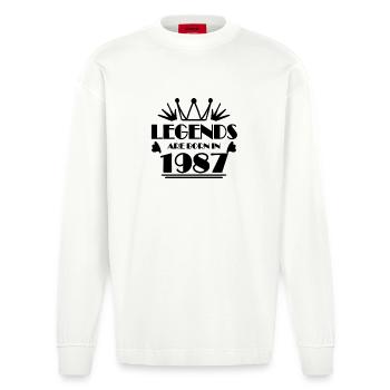 1987 - Né en 1987 - Manches longues bio épais oversize fabriqué en UE - OFF WHITE - Devant