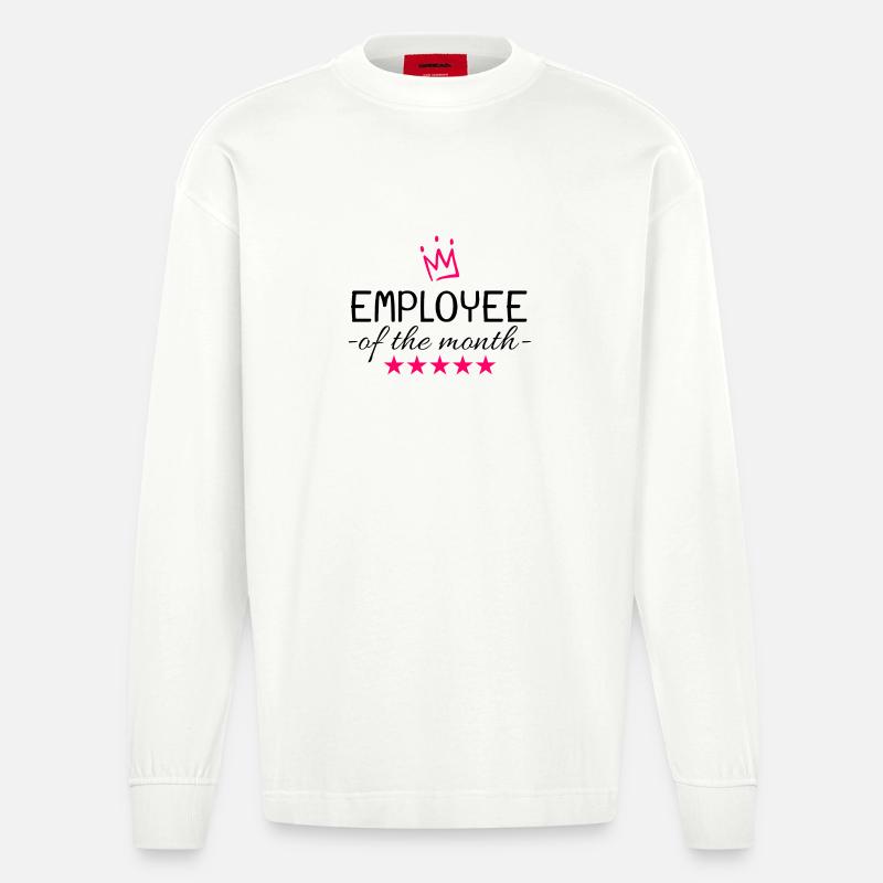 Cadeau de l’employé du mois - Manches longues bio épais oversize fabriqué en UE - OFF WHITE