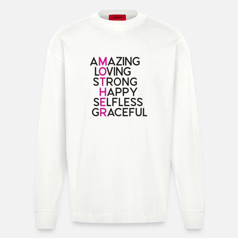 Die beste Mutter aller Zeiten - Heavyweight Oversized Organic Langarmshirt Made in EU - OFF WHITE