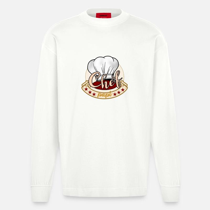 Chef cuisinier papi - Manches longues bio épais oversize fabriqué en UE - OFF WHITE