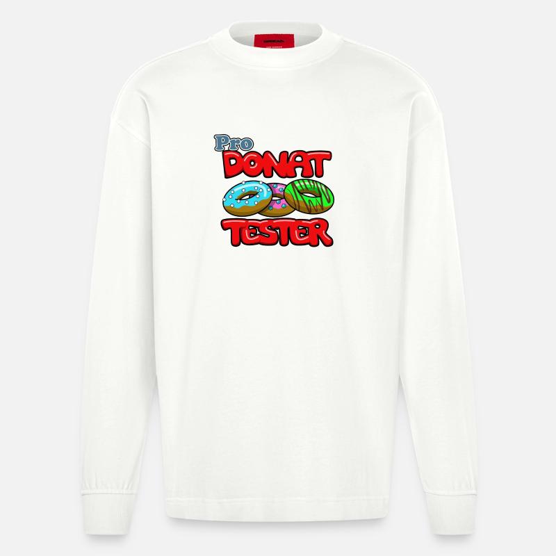 Pro Donut Tester - Heavyweight Oversized Organic Langarmshirt Made in EU - OFF WHITE