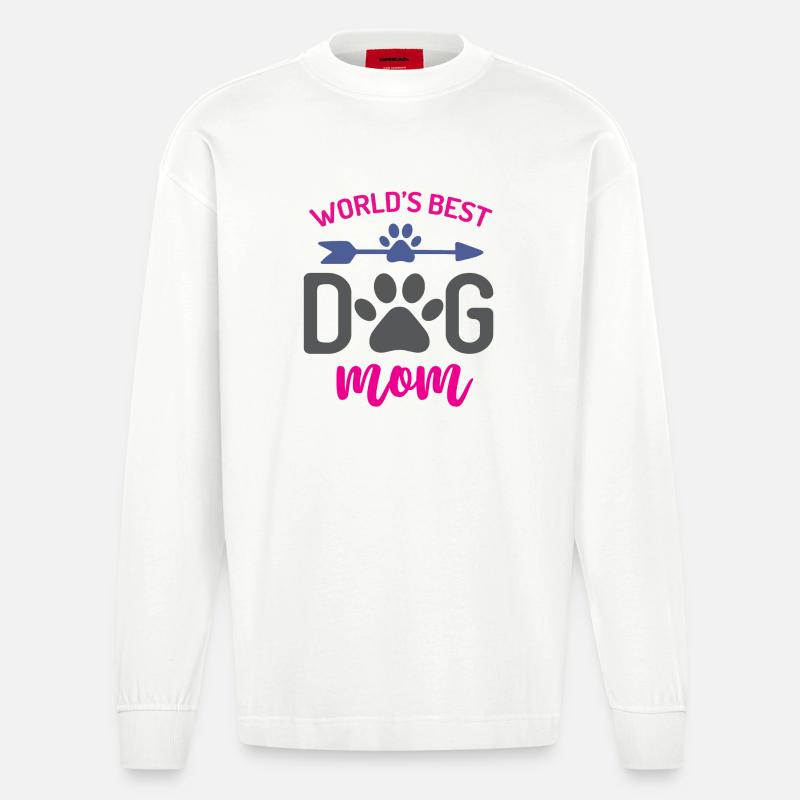 Die beste Hundemutter der Welt - Heavyweight Oversized Organic Langarmshirt Made in EU - OFF WHITE