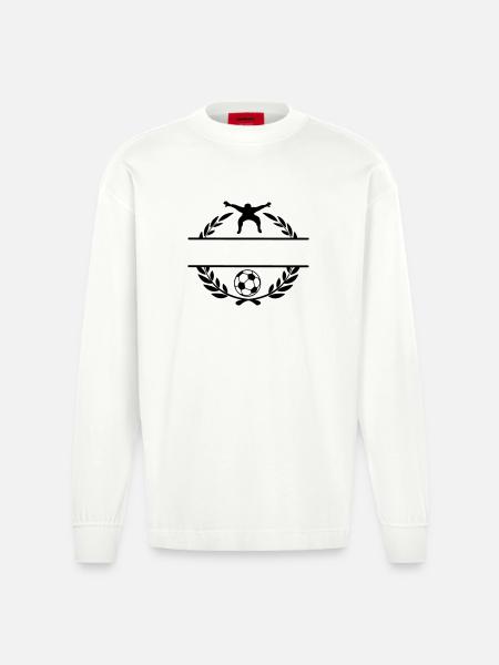 Football 1 - Heavyweight Oversized Organic Longsleeve Shirt Made in EU - OFF WHITE