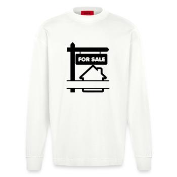 Enseigne à vendre avec FOR SALE - Manches longues bio épais oversize fabriqué en UE - OFF WHITE - Devant