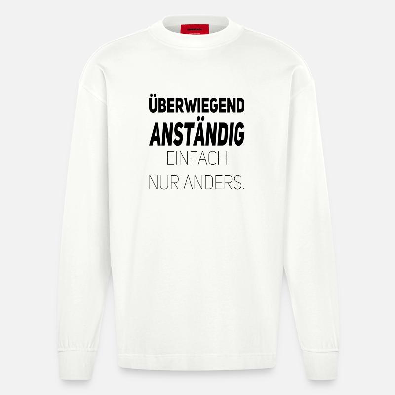Anständig einfach nur anders - Heavyweight Oversized Organic Langarmshirt Made in EU - OFF WHITE