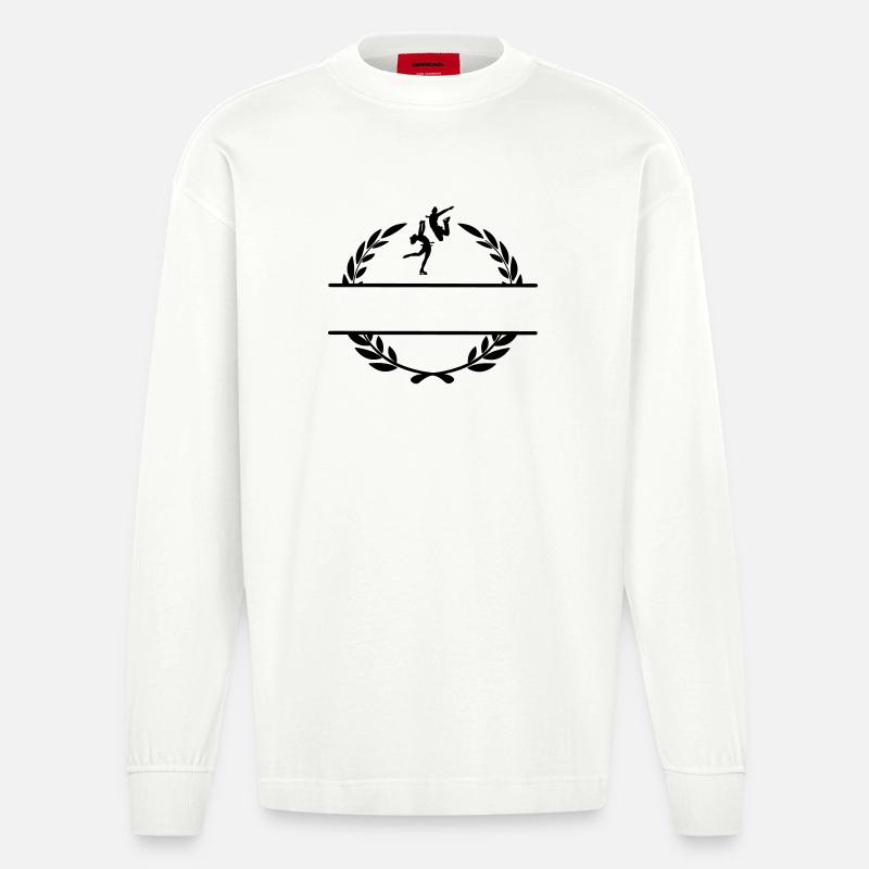 Eistanz oder Eiskunstlauf im Lorbeerkranz - Heavyweight Oversized Organic Langarmshirt Made in EU - OFF WHITE