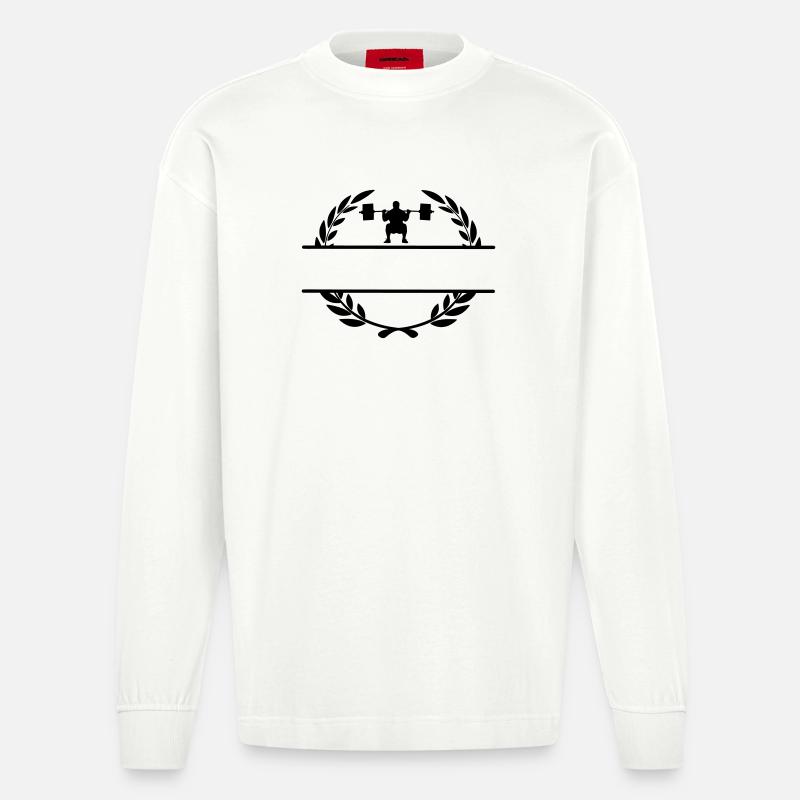 Gewichtheber im Lorbeerkranz - Heavyweight Oversized Organic Langarmshirt Made in EU - OFF WHITE